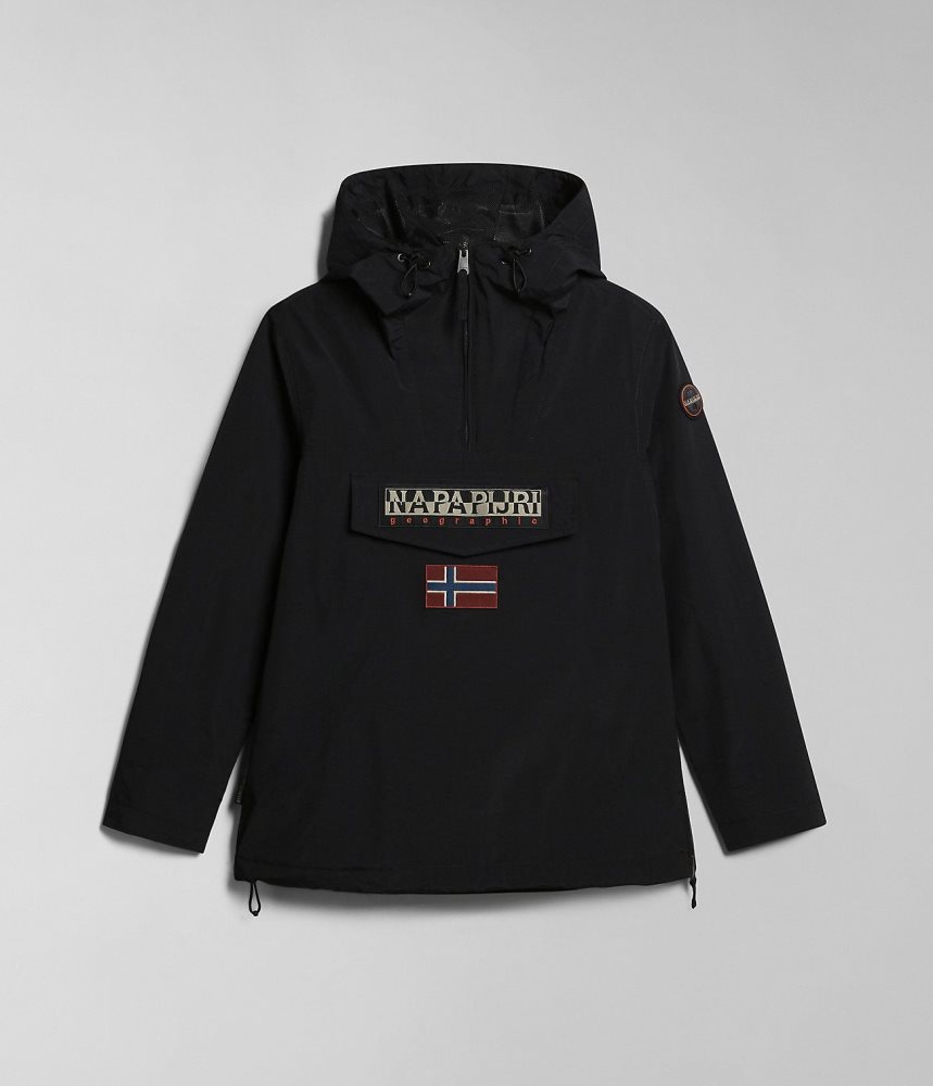 Napapijri Rainforest Summer Anorak Jacket Windjak Dames Zwart | SPRYVAM-14