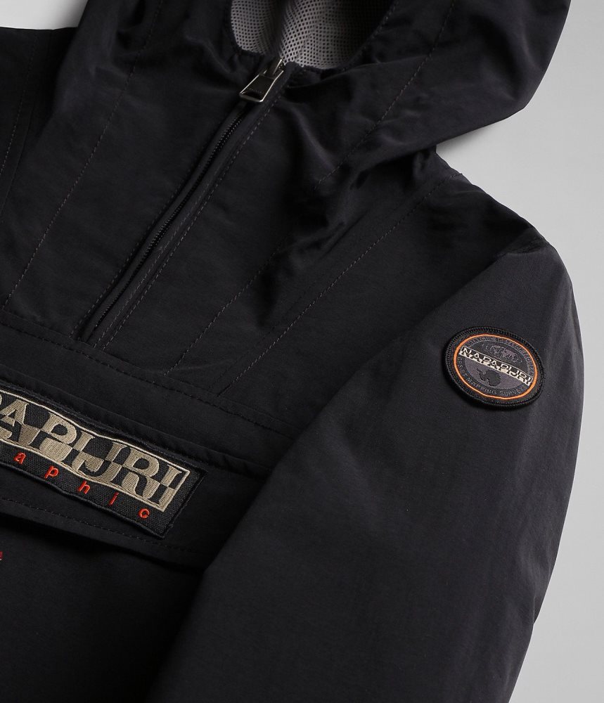 Napapijri Rainforest Summer Anorak Jacket (4-16 YEARS) Anoraks Kinderen Zwart | ROSJXLM-81