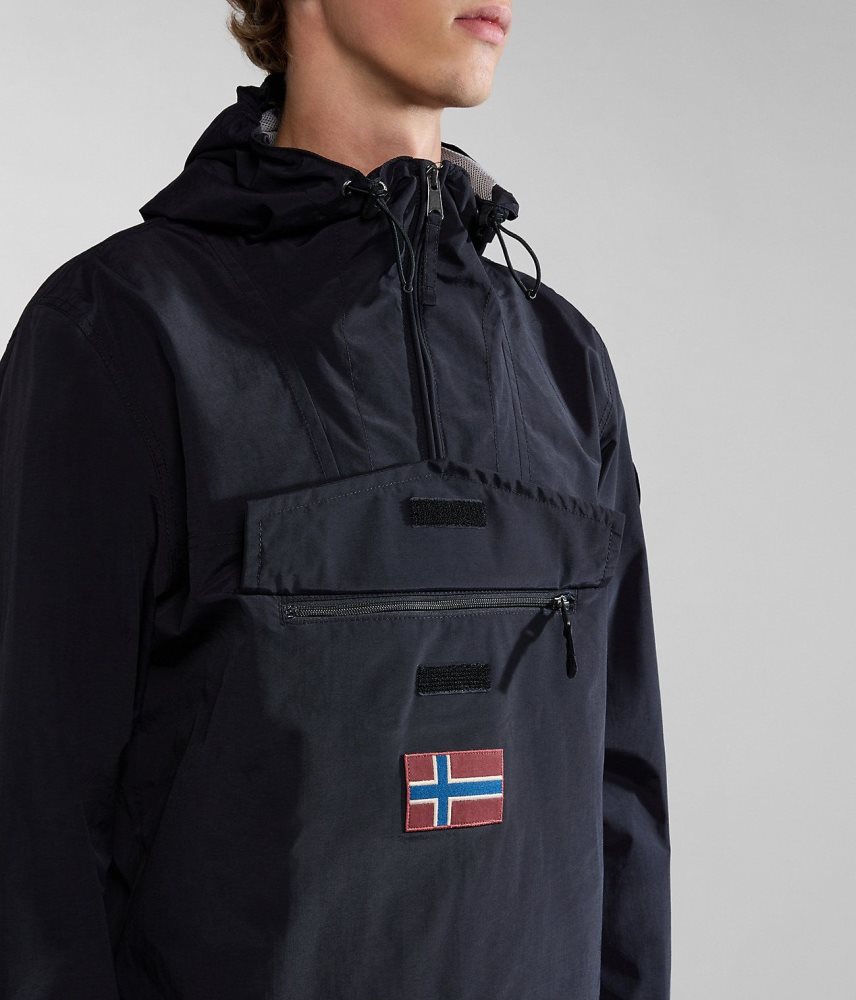 Napapijri Rainforest Summer Anorak Jacket Windjak Heren Zwart | NLQVJSG-14