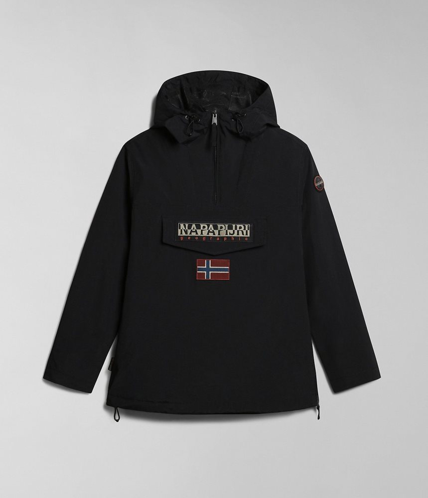 Napapijri Rainforest Summer Anorak Jacket Windjak Heren Zwart | NLQVJSG-14