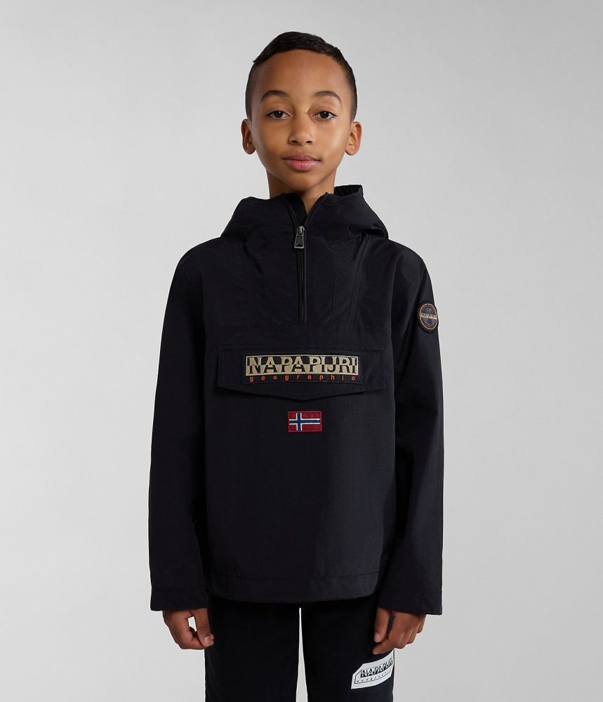 Napapijri Rainforest Summer Anorak Jacket (4-16 YEARS) Windjak Kinderen Zwart | KRPNFLI-29