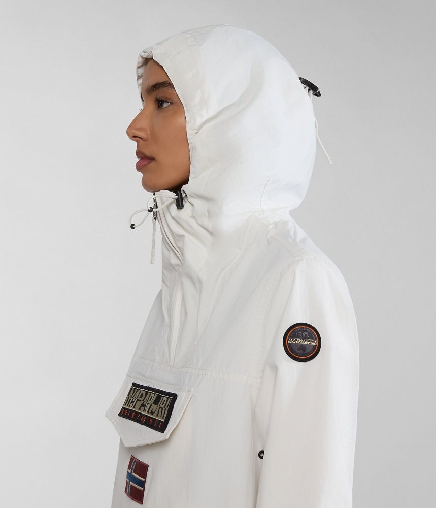 Napapijri Rainforest Summer Anorak Jacket Windjak Dames Wit | EWMUBSK-61