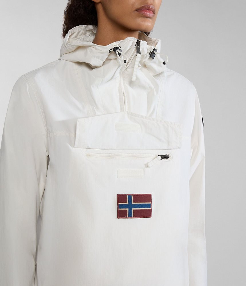 Napapijri Rainforest Summer Anorak Jacket Windjak Dames Wit | EWMUBSK-61