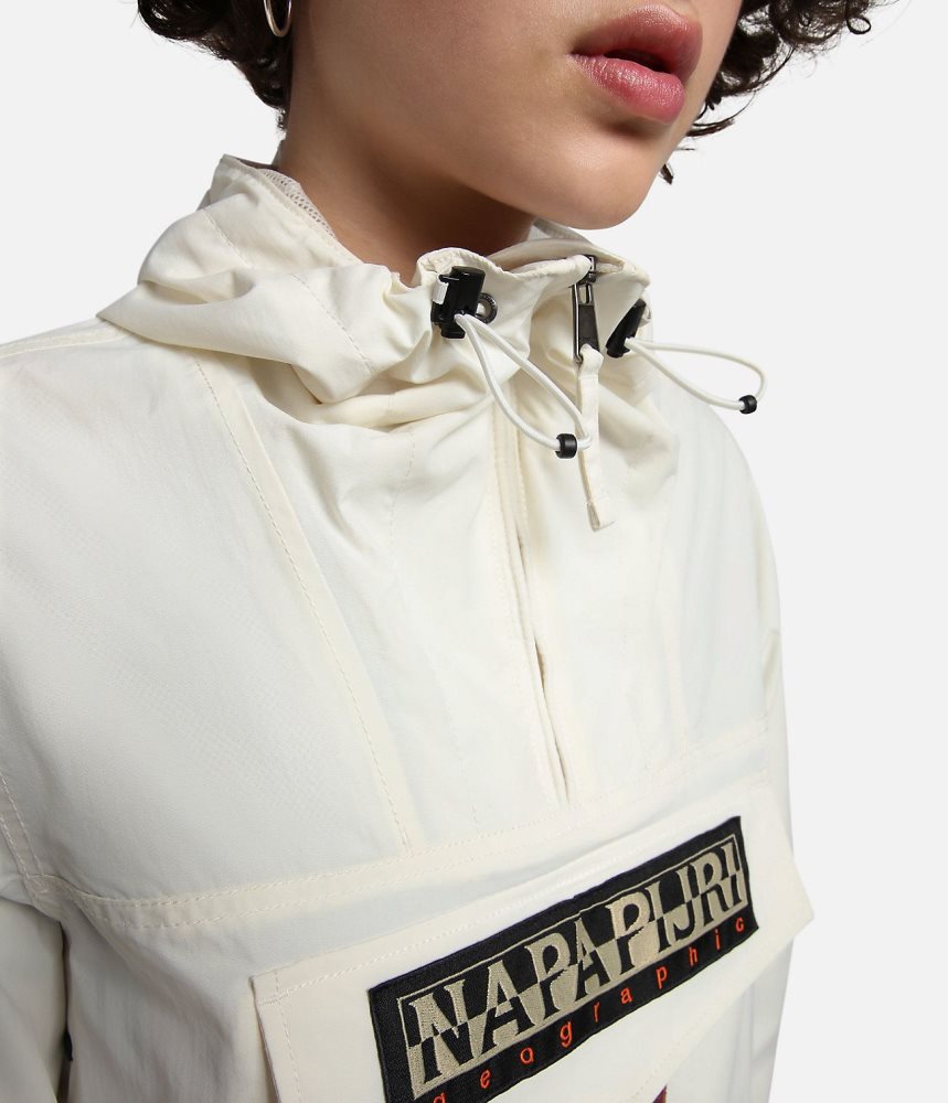 Napapijri Rainforest Summer Anorak Jacket Windjak Dames Wit | EWMUBSK-61