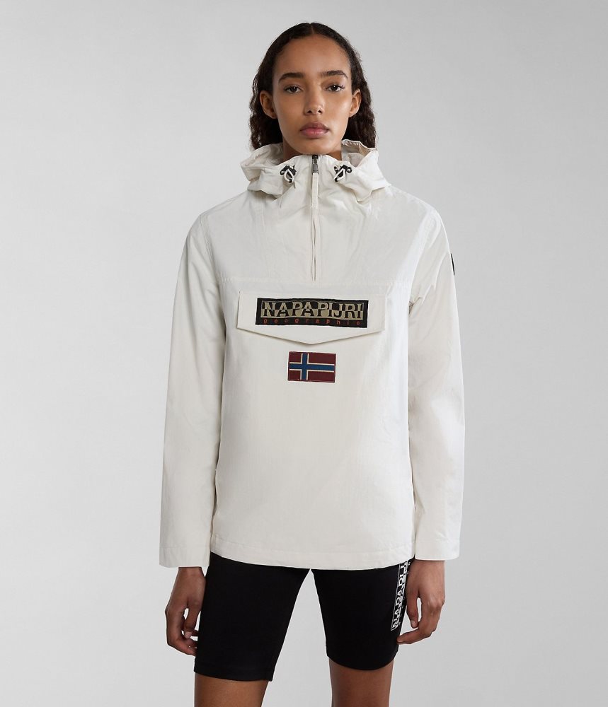 Napapijri Rainforest Summer Anorak Jacket Windjak Dames Wit | EWMUBSK-61