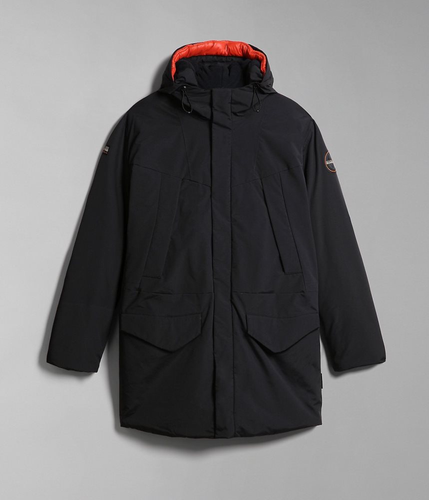 Napapijri Rankine Parka Jacket Parka Jassen Heren Zwart | HWXJDQF-48