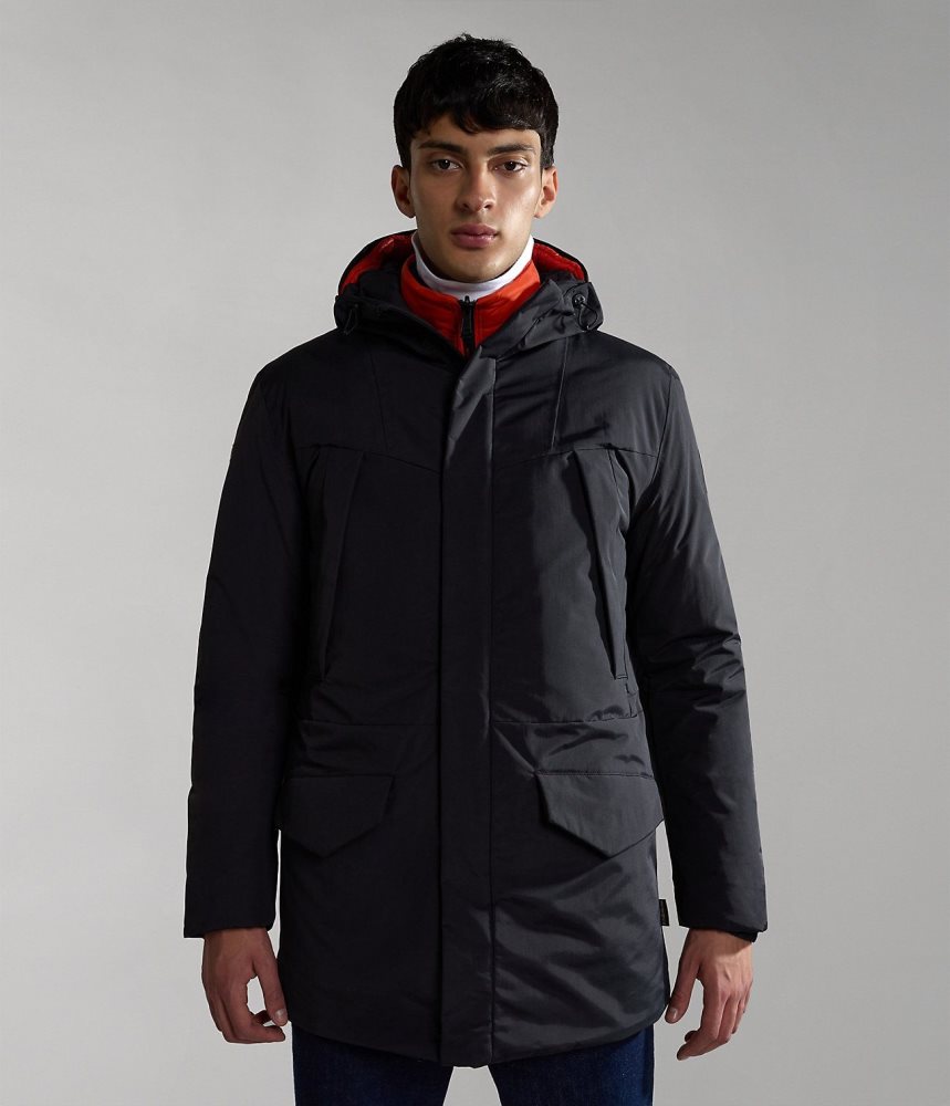 Napapijri Rankine Parka Jacket Parka Jassen Heren Zwart | HWXJDQF-48