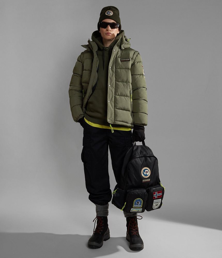 Napapijri Rick Puffer Jacket Puffer Jas Heren Khaki Groen | EMBKOJC-47