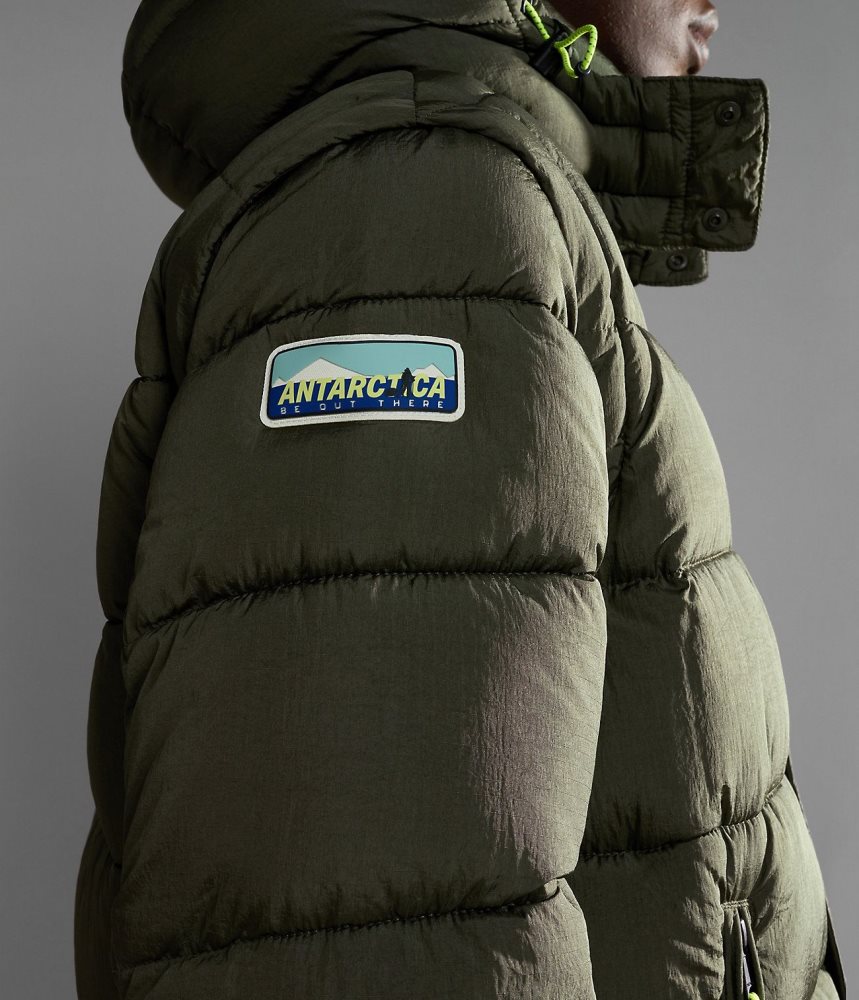 Napapijri Rick Puffer Jacket Puffer Jas Heren Khaki Groen | EMBKOJC-47