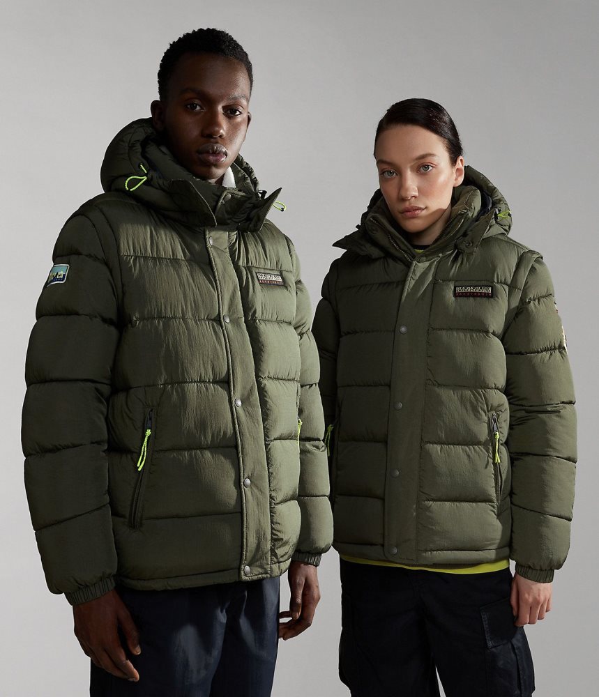 Napapijri Rick Puffer Jacket Puffer Jas Heren Khaki Groen | EMBKOJC-47