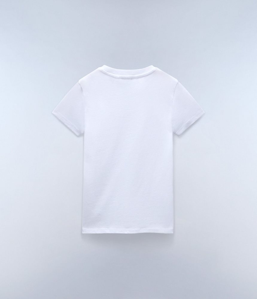 Napapijri Salis Short Sleeve T-Shirt (4-16 YEARS) T-shirts Kinderen Wit | YARKWPJ-92