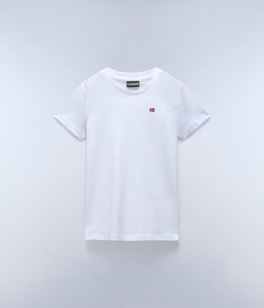 Napapijri Salis Short Sleeve T-Shirt (4-16 YEARS) T-shirts Kinderen Wit | YARKWPJ-92