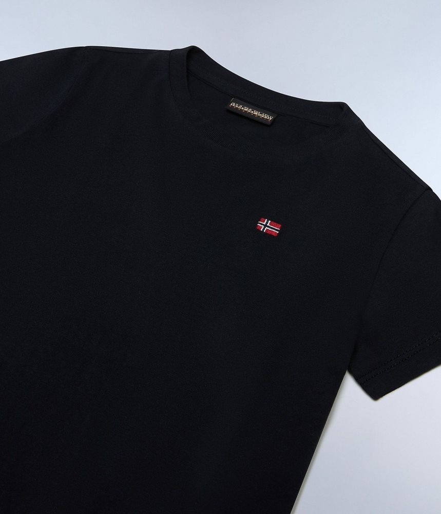 Napapijri Salis Short Sleeve T-Shirt (4-16 YEARS) T-shirts Kinderen Zwart | ZNPGOXR-13