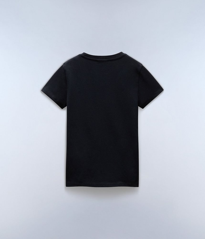 Napapijri Salis Short Sleeve T-Shirt (4-16 YEARS) T-shirts Kinderen Zwart | ZNPGOXR-13