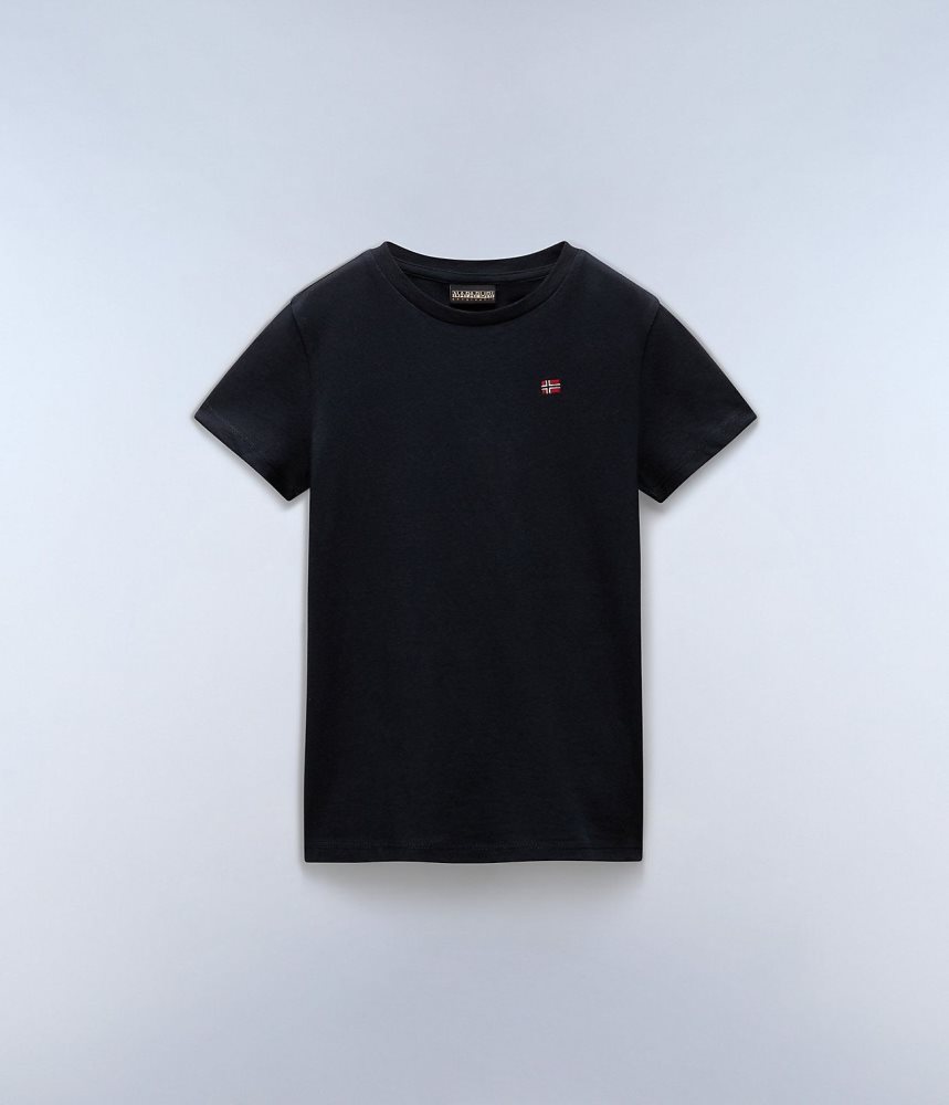 Napapijri Salis Short Sleeve T-Shirt (4-16 YEARS) T-shirts Kinderen Zwart | ZNPGOXR-13