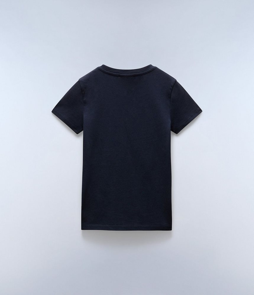 Napapijri Salis Short Sleeve T-Shirt (4-16 YEARS) T-shirts Kinderen Donkerblauw | IFHSUPV-01