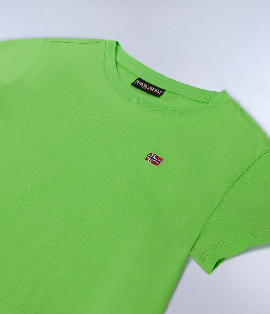 Napapijri Salis Short Sleeve T-Shirt (4-16 YEARS) T-shirts Kinderen Groen | HUVFNMR-71