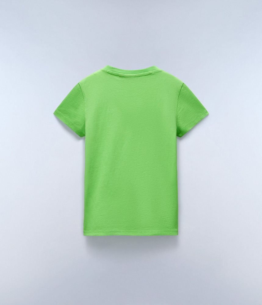Napapijri Salis Short Sleeve T-Shirt (4-16 YEARS) T-shirts Kinderen Groen | HUVFNMR-71