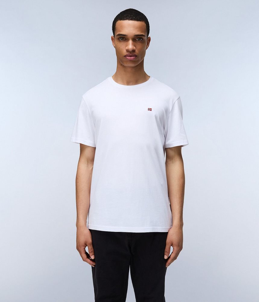 Napapijri Salis Short Sleeve T-Shirt T-shirts Heren Wit | WFJGXTA-27