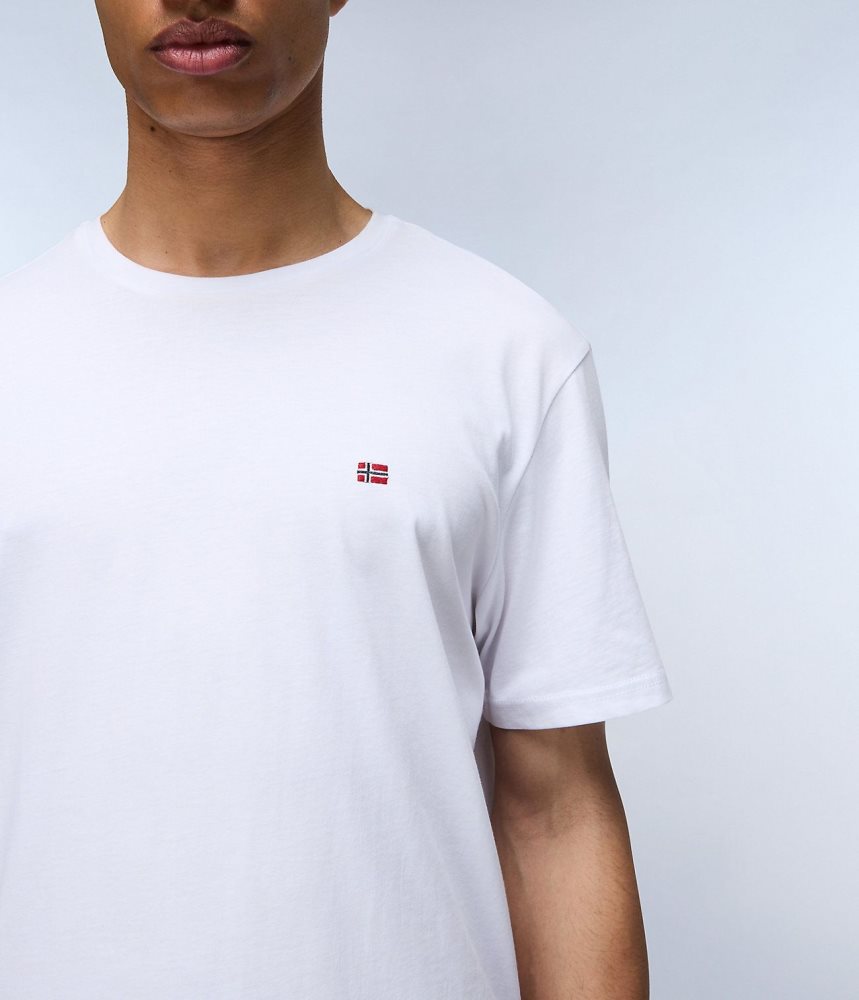 Napapijri Salis Short Sleeve T-Shirt T-shirts Heren Wit | WFJGXTA-27