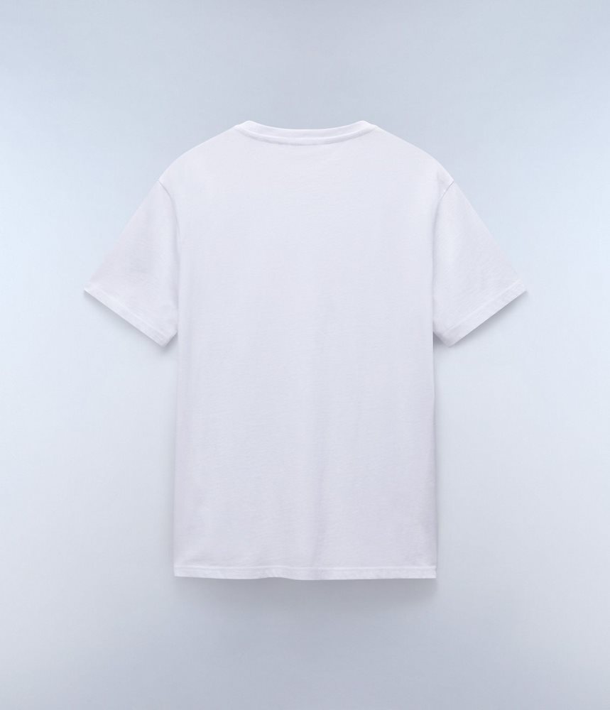 Napapijri Salis Short Sleeve T-Shirt T-shirts Heren Wit | WFJGXTA-27