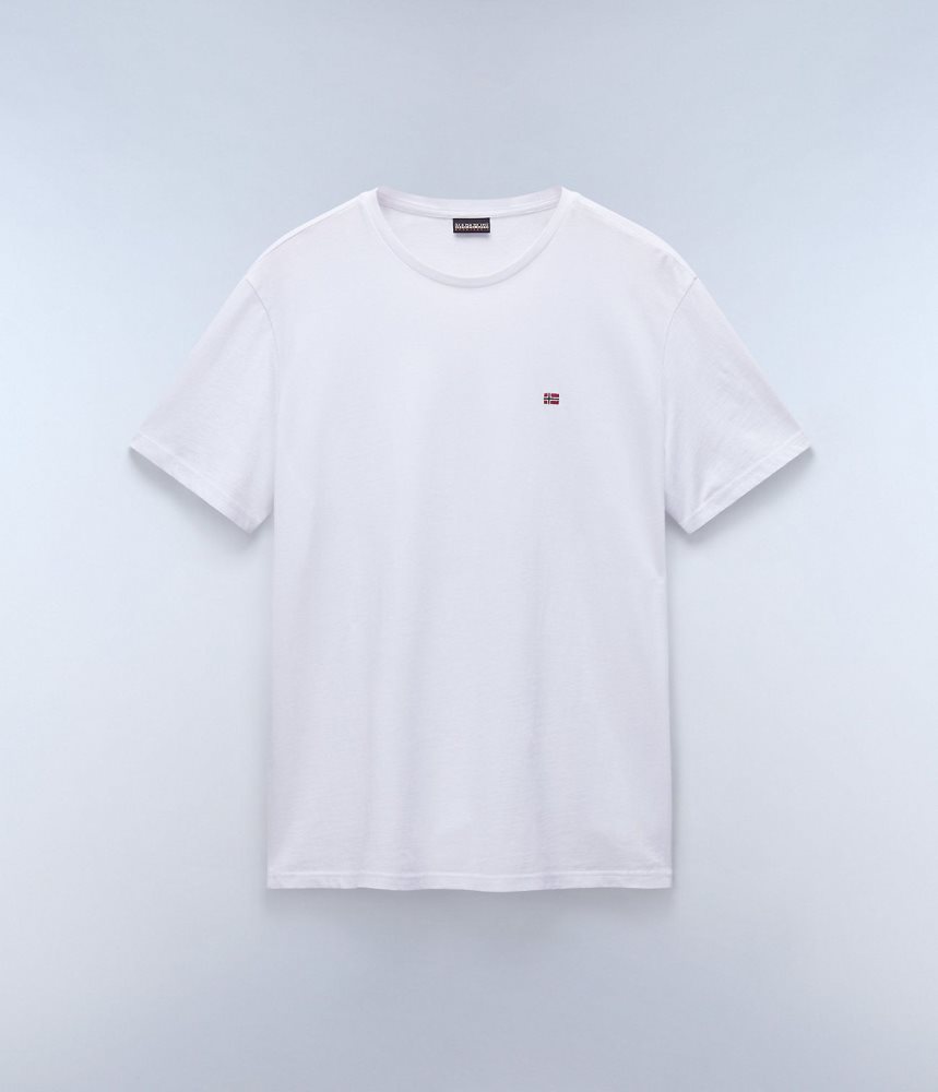 Napapijri Salis Short Sleeve T-Shirt T-shirts Heren Wit | WFJGXTA-27