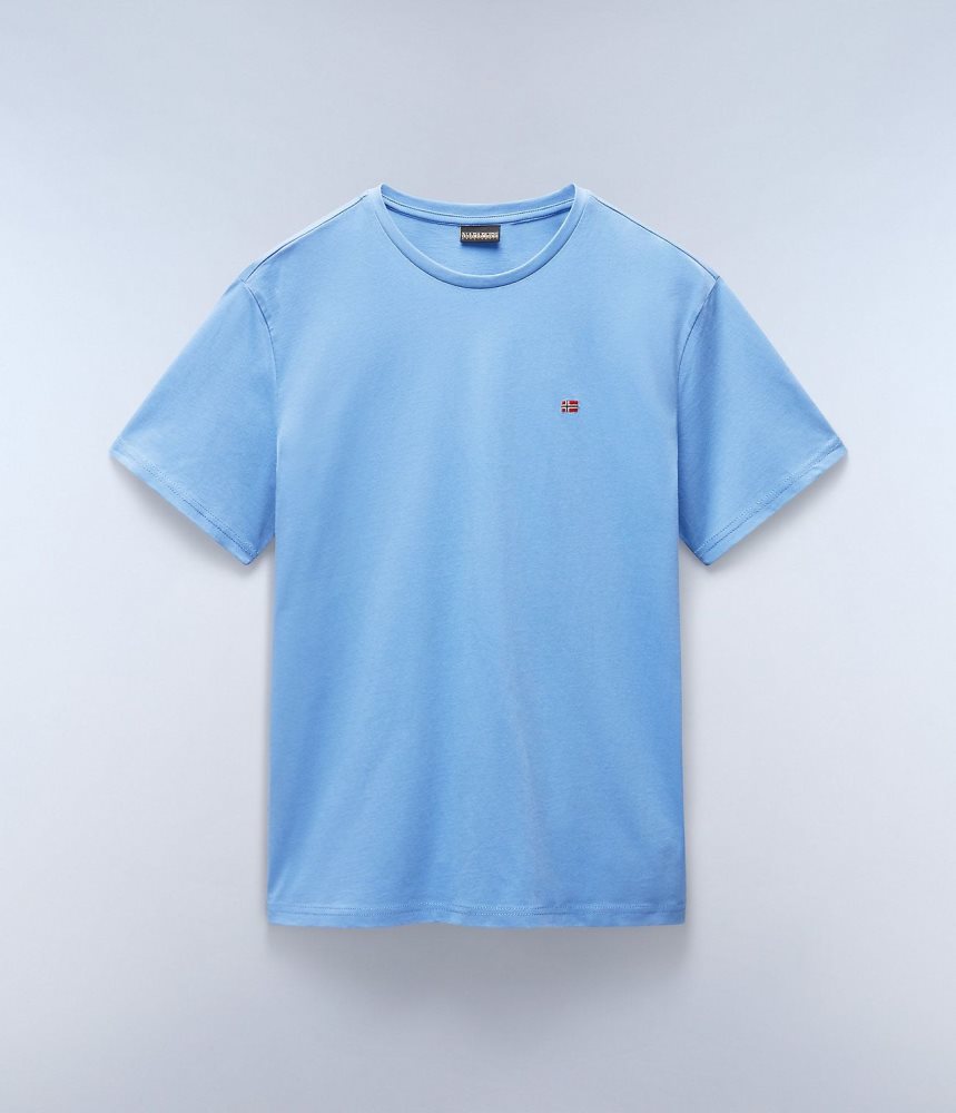 Napapijri Salis Short Sleeve T-Shirt T-shirts Heren Blauw Grijs | TSMDHLN-35