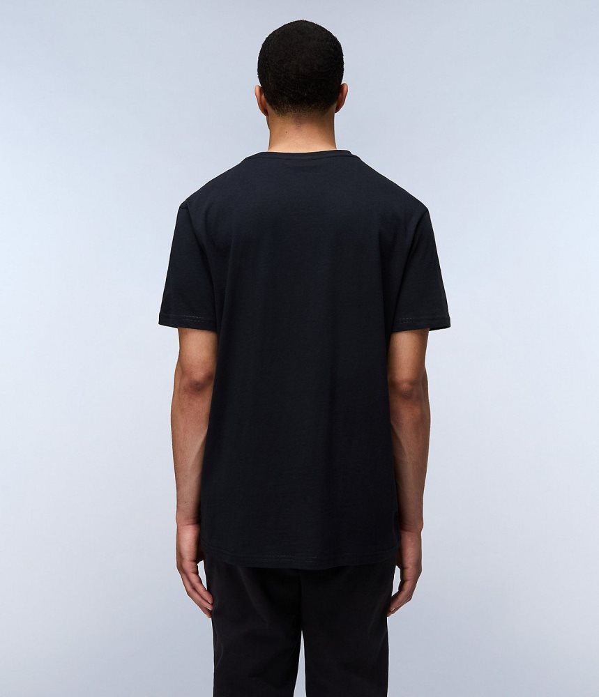 Napapijri Salis Short Sleeve T-Shirt T-shirts Heren Zwart | SPVQFOT-89