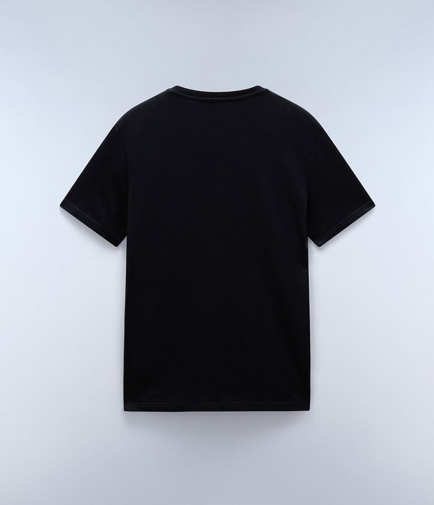 Napapijri Salis Short Sleeve T-Shirt T-shirts Heren Zwart | SPVQFOT-89
