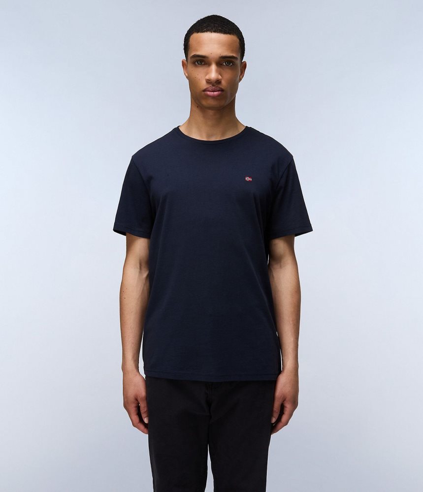 Napapijri Salis Short Sleeve T-Shirt T-shirts Heren Donkerblauw | QBEASKG-02