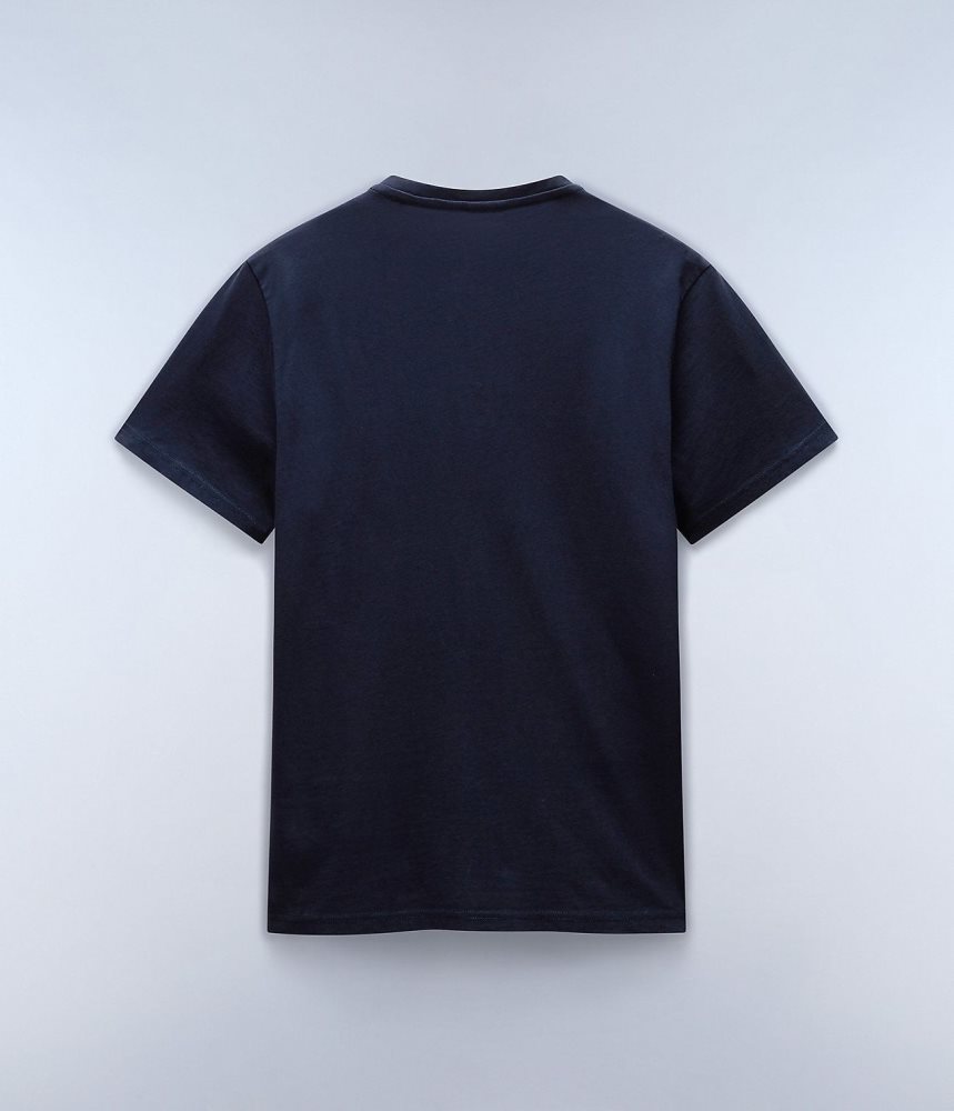 Napapijri Salis Short Sleeve T-Shirt T-shirts Heren Donkerblauw | QBEASKG-02