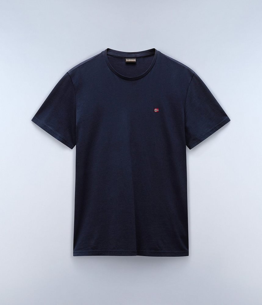 Napapijri Salis Short Sleeve T-Shirt T-shirts Heren Donkerblauw | QBEASKG-02