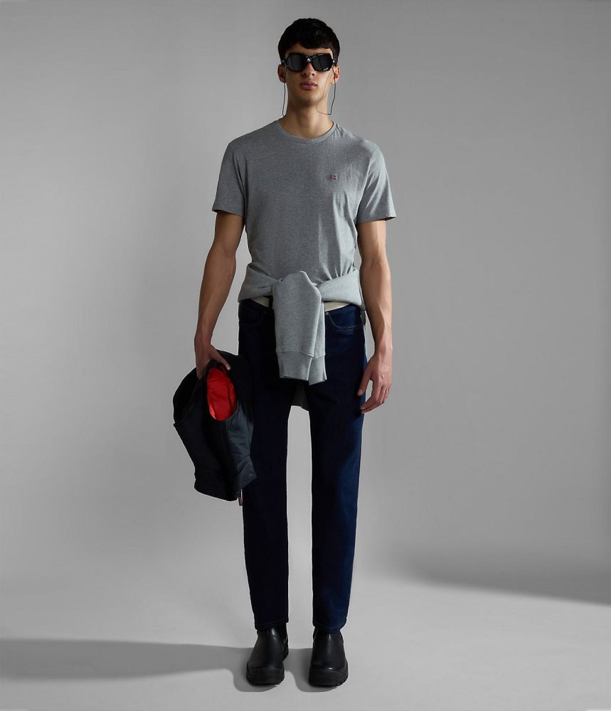 Napapijri Salis Short Sleeve T-Shirt T-shirts Heren Grijs | HXOSIMA-85