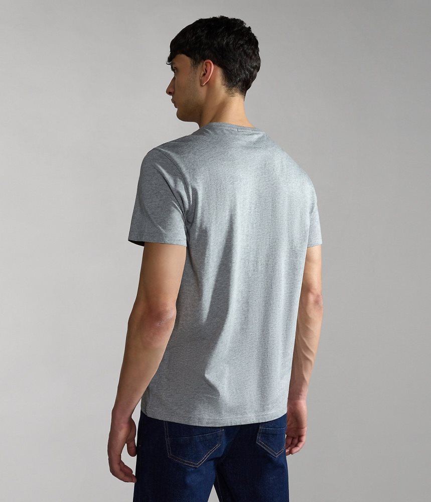 Napapijri Salis Short Sleeve T-Shirt T-shirts Heren Grijs | HXOSIMA-85
