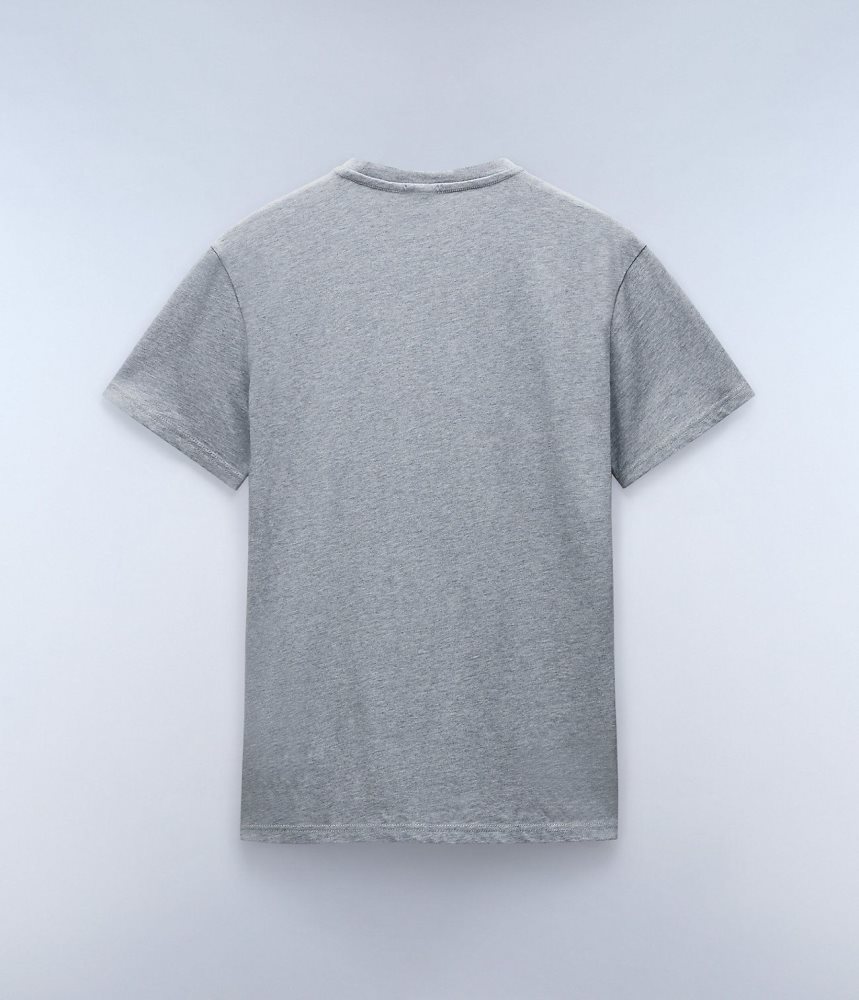 Napapijri Salis Short Sleeve T-Shirt T-shirts Heren Grijs | HXOSIMA-85