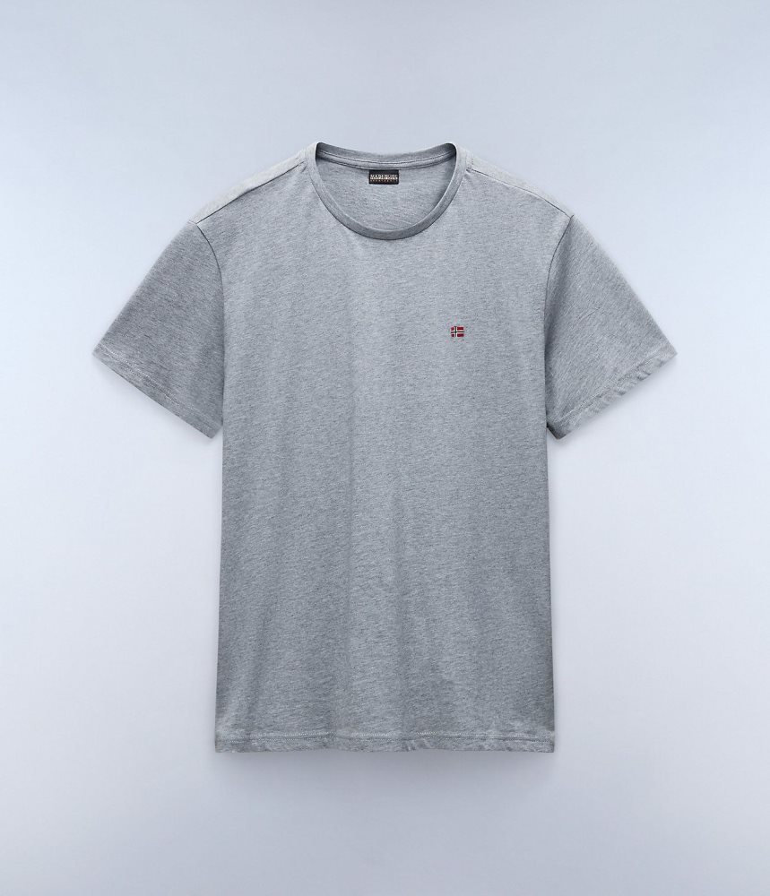 Napapijri Salis Short Sleeve T-Shirt T-shirts Heren Grijs | HXOSIMA-85