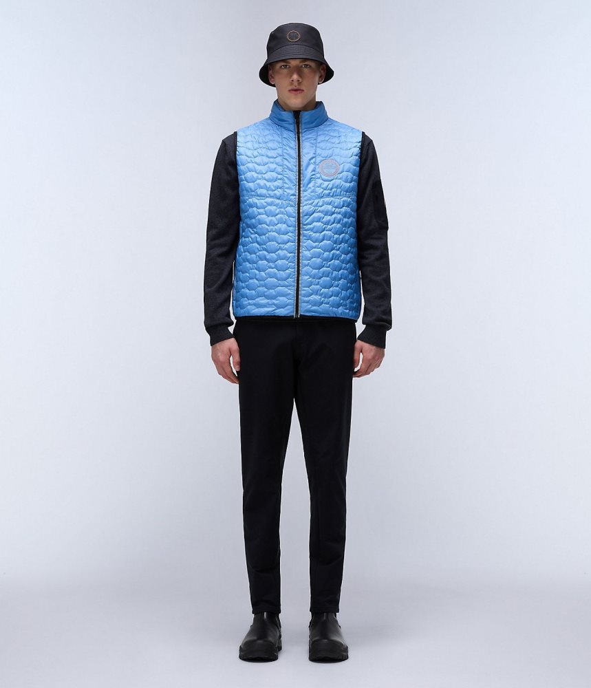 Napapijri Sarine Vest Gilet Heren Blauw Grijs | BDYQTLS-76