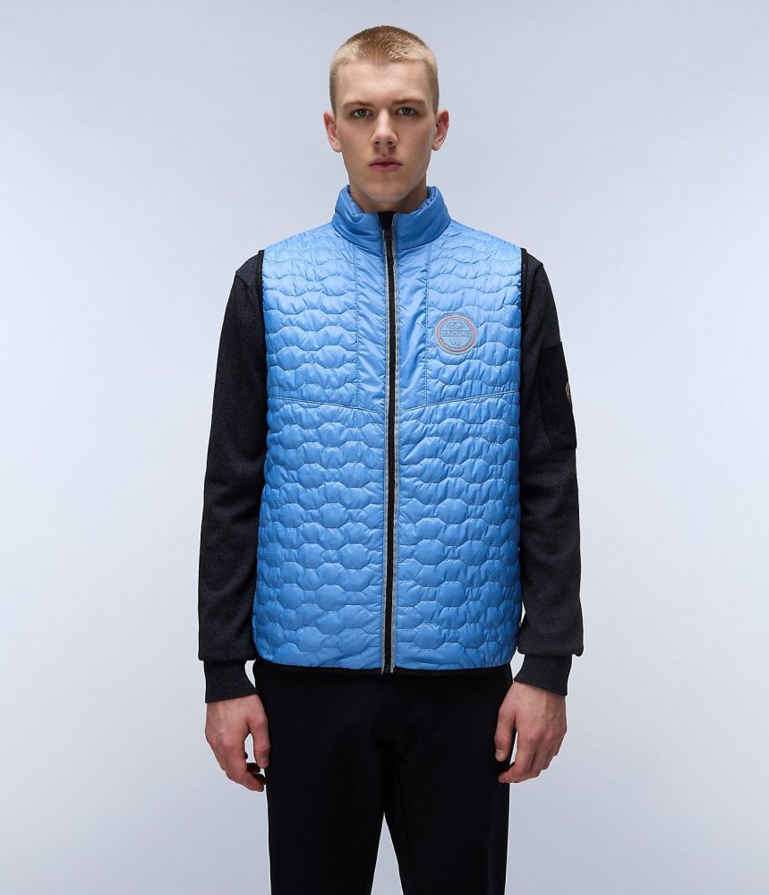 Napapijri Sarine Vest Gilet Heren Blauw Grijs | BDYQTLS-76