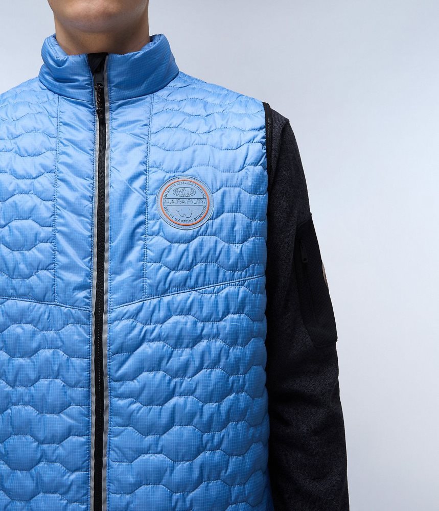 Napapijri Sarine Vest Gilet Heren Blauw Grijs | BDYQTLS-76