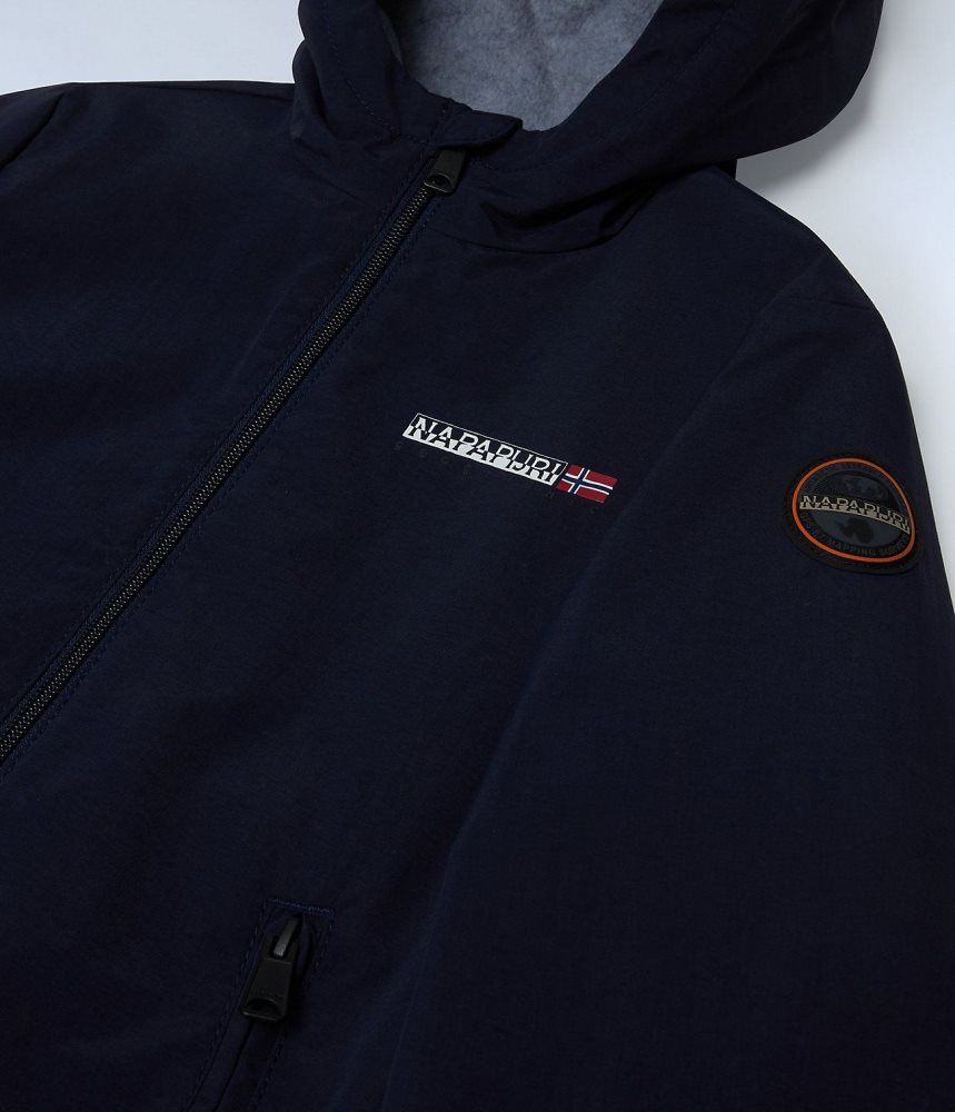Napapijri Scott Short Jacket (4-16 YEARS) Regenjassen Kinderen Donkerblauw | VXGLKYQ-09