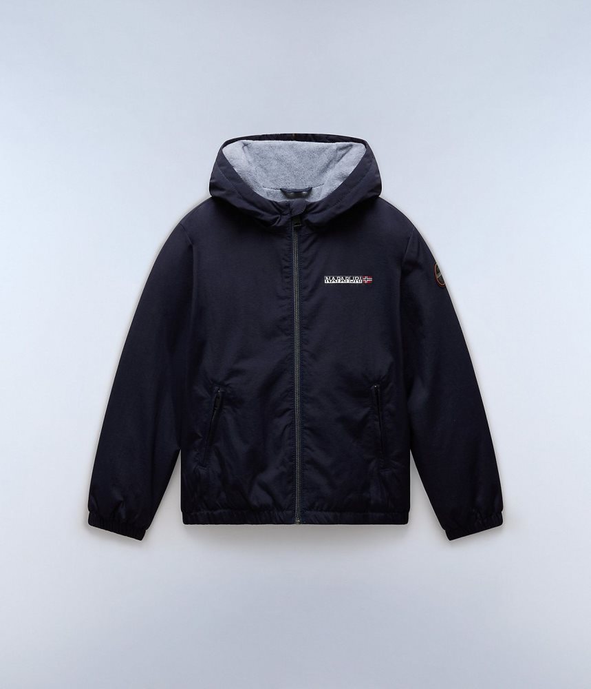 Napapijri Scott Short Jacket (4-16 YEARS) Regenjassen Kinderen Donkerblauw | VXGLKYQ-09