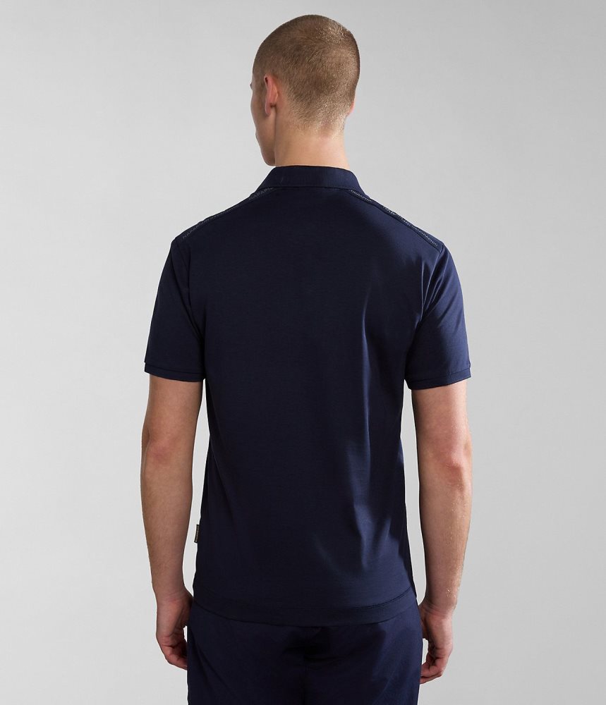 Napapijri Smallwood Short Sleeve Polo Shirt Poloshirt Heren Donkerblauw | BFLANCE-20