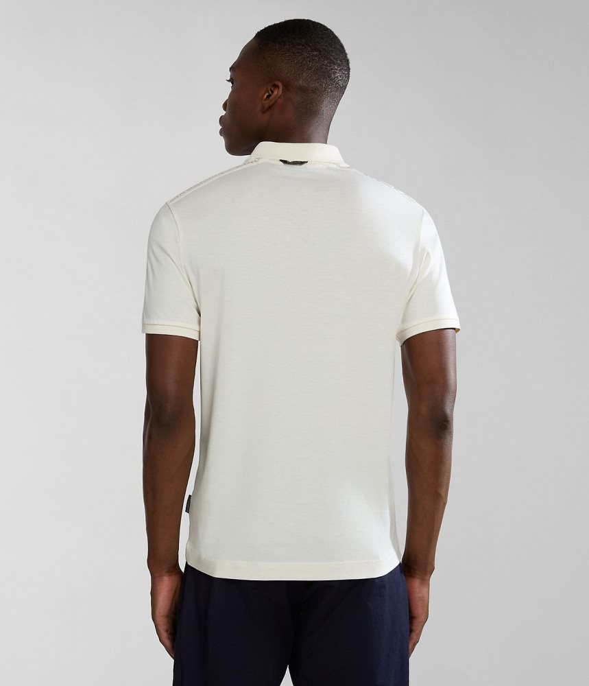 Napapijri Smallwood Short Sleeve Polo Shirt Poloshirt Heren Wit | ARNYVOH-92