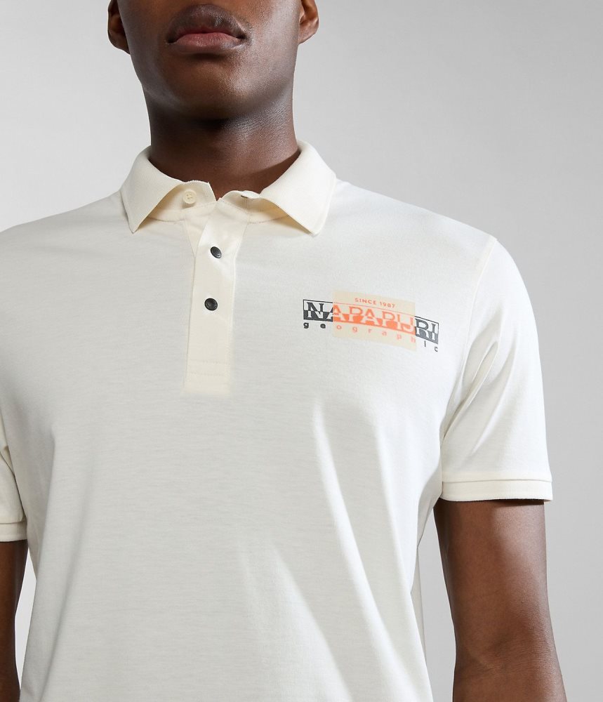 Napapijri Smallwood Short Sleeve Polo Shirt Poloshirt Heren Wit | ARNYVOH-92