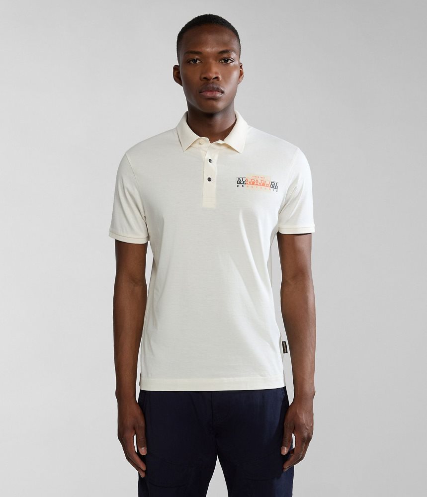 Napapijri Smallwood Short Sleeve Polo Shirt Poloshirt Heren Wit | ARNYVOH-92