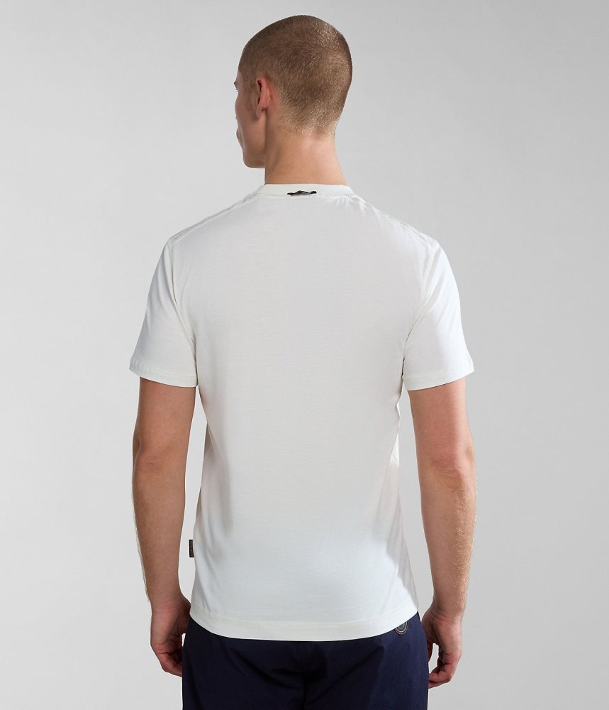 Napapijri Smallwood Short Sleeve T-Shirt T-shirts Heren Wit | PSEMGRJ-57