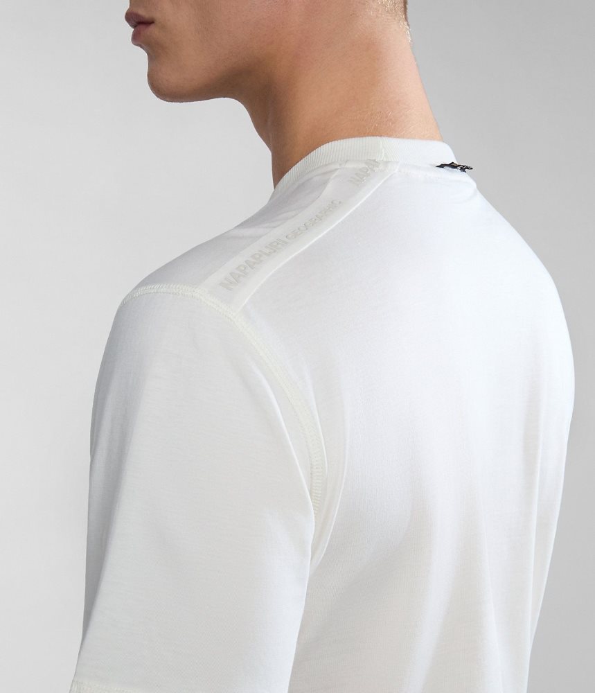 Napapijri Smallwood Short Sleeve T-Shirt T-shirts Heren Wit | PSEMGRJ-57