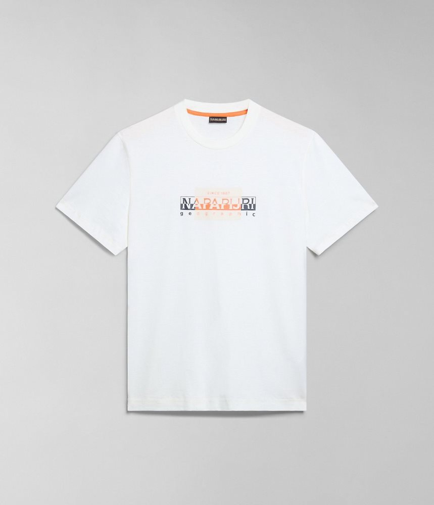 Napapijri Smallwood Short Sleeve T-Shirt T-shirts Heren Wit | PSEMGRJ-57