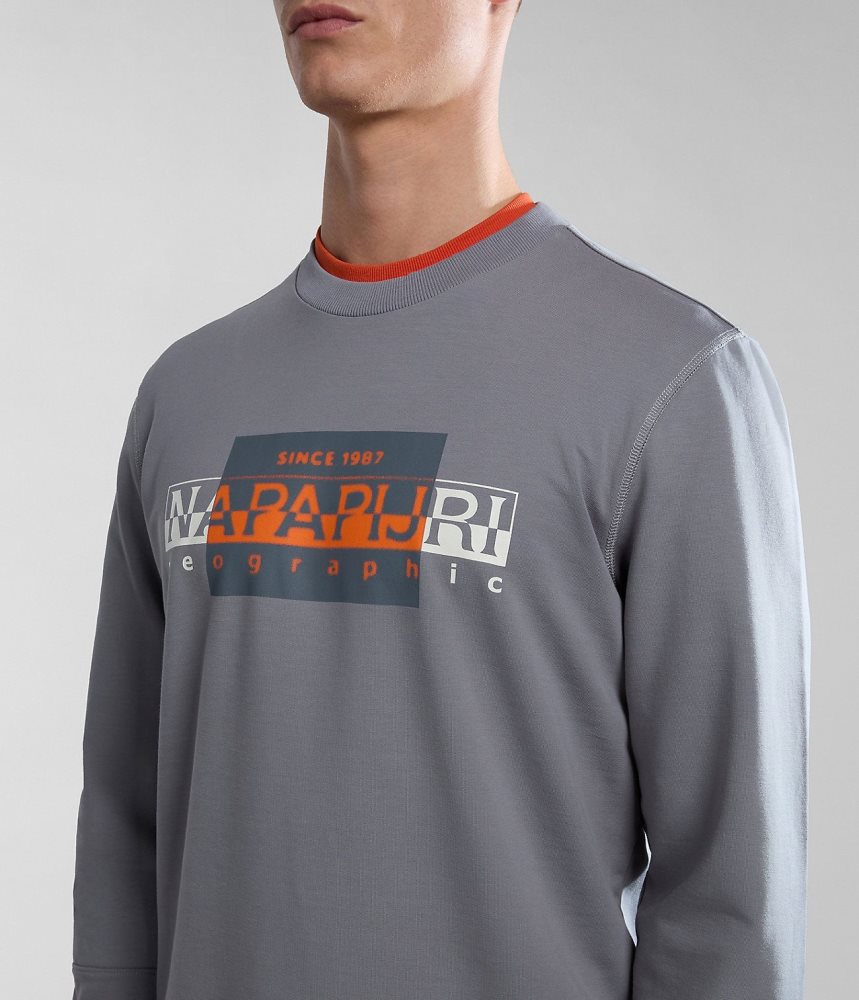 Napapijri Smallwood Sweatshirt Sweatshirts Heren Grijs | RBSFATQ-35