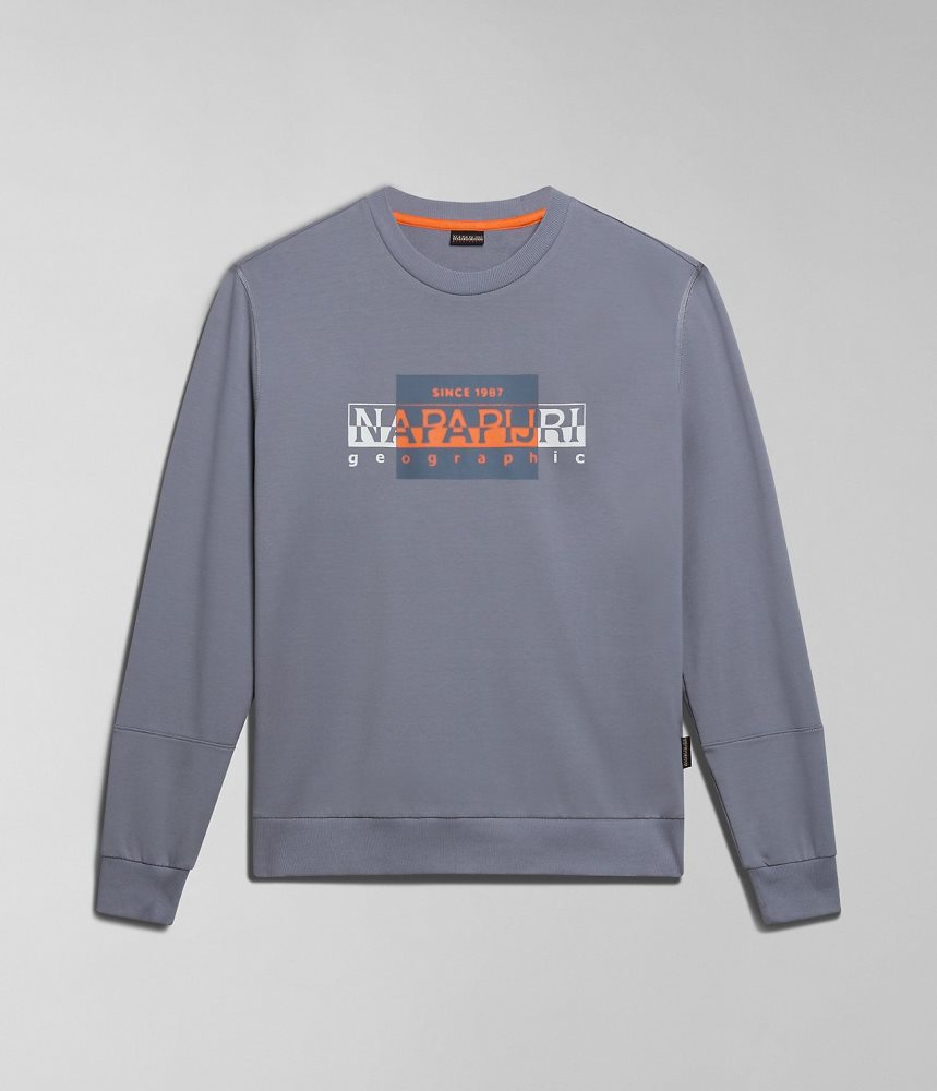 Napapijri Smallwood Sweatshirt Sweatshirts Heren Grijs | RBSFATQ-35